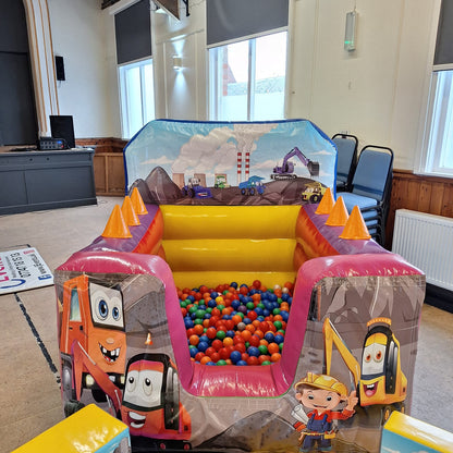 Construction Cartoon Multicoloured Inflatable Ball Pool Air Juggler