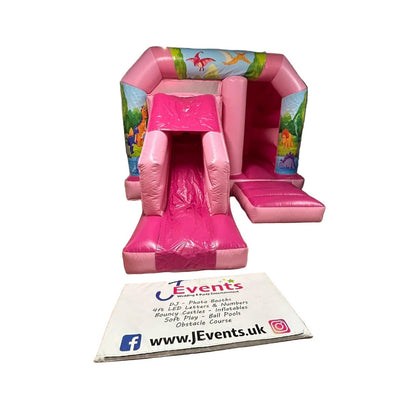Cute Cartoon Dinosaur Bounce 'n' Slide Pastel Pink