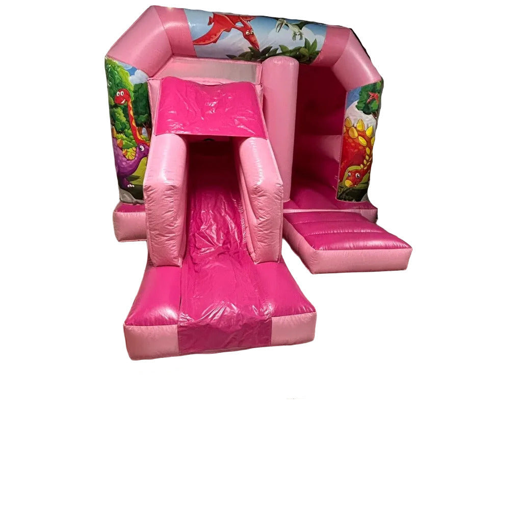 Cartoon Dinosaur Bounce 'n' Slide Pastel Pink