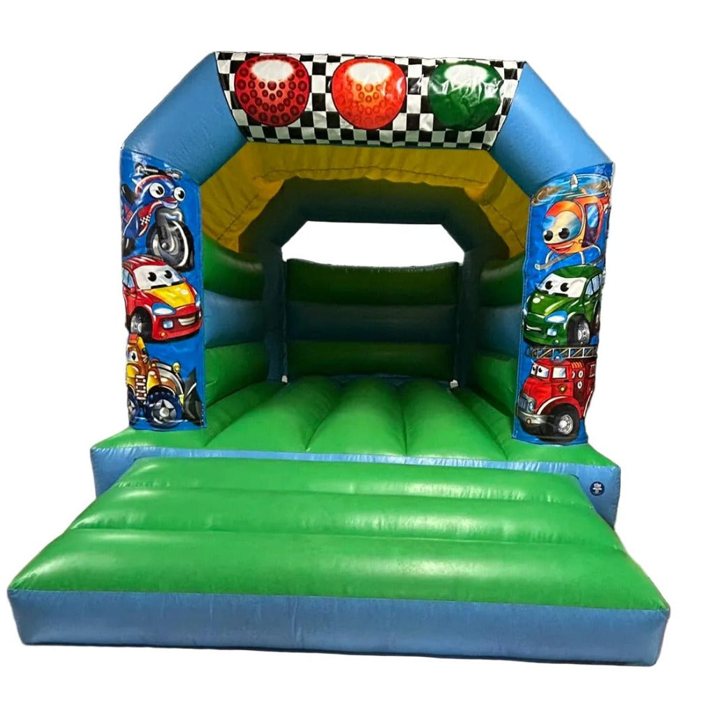 Blue & Green Bouncy Castle Car / Traffic / Transport Themed