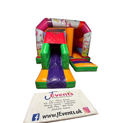Multicoloured Bounce 'n' Slide Party Time Unicorn Themed