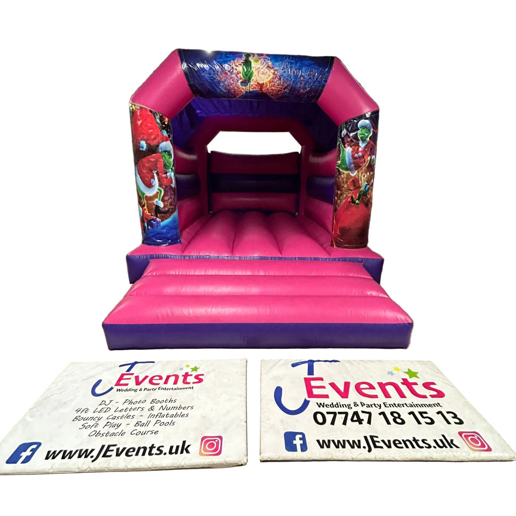 Grinch Bouncy Castle Pink & Purple