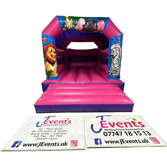 Jungle Bouncy Castle Pink & Purple
