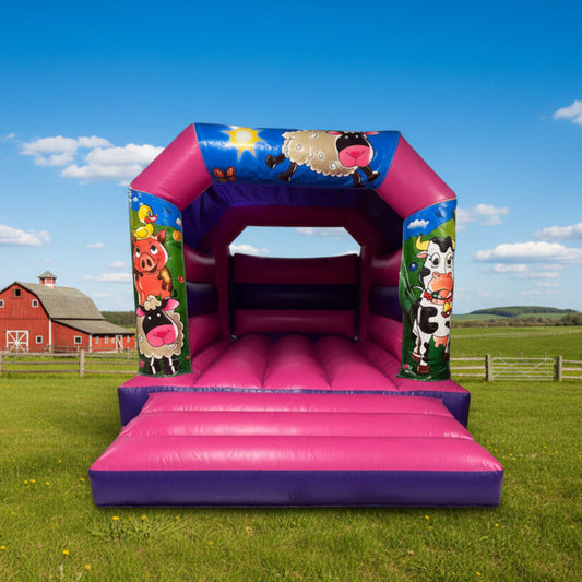 Farm Bouncy Castle Pink & Purple