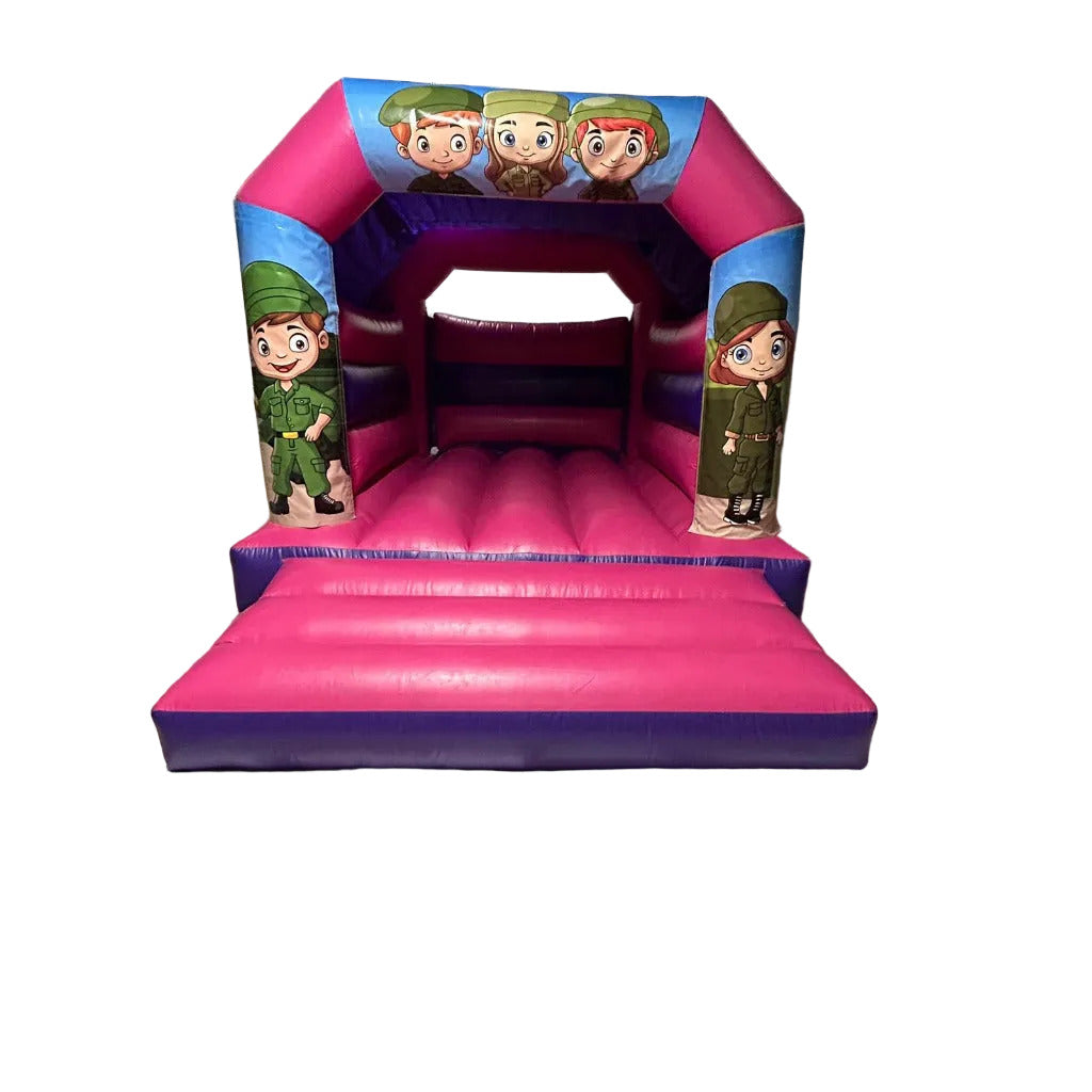 Army / Military Pink & Purple Bouncy Castle