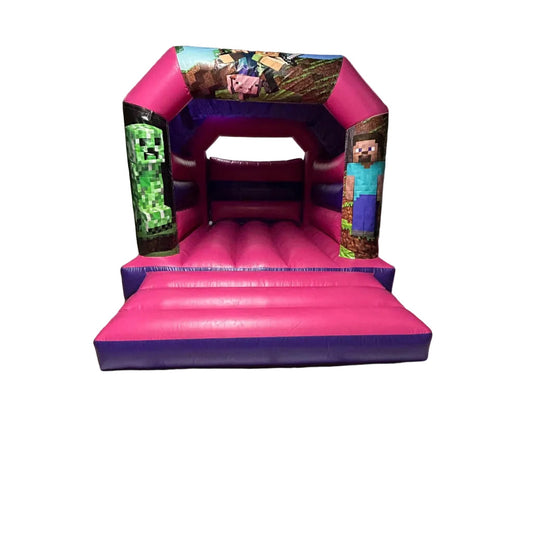 Minecraft Game Bouncy Castle Pink & Purple