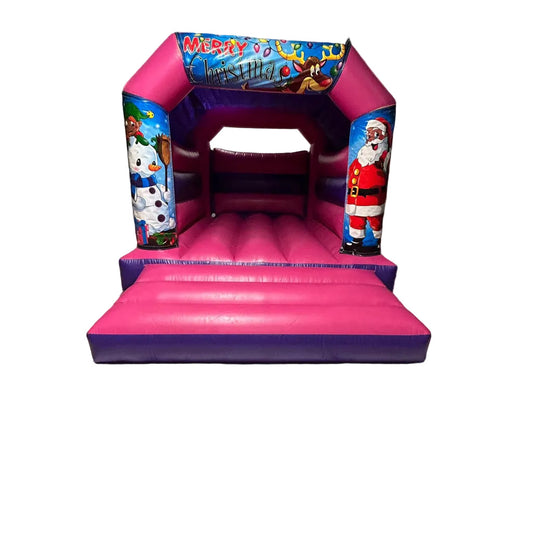 Christmas Bouncy Castle Pink & Purple