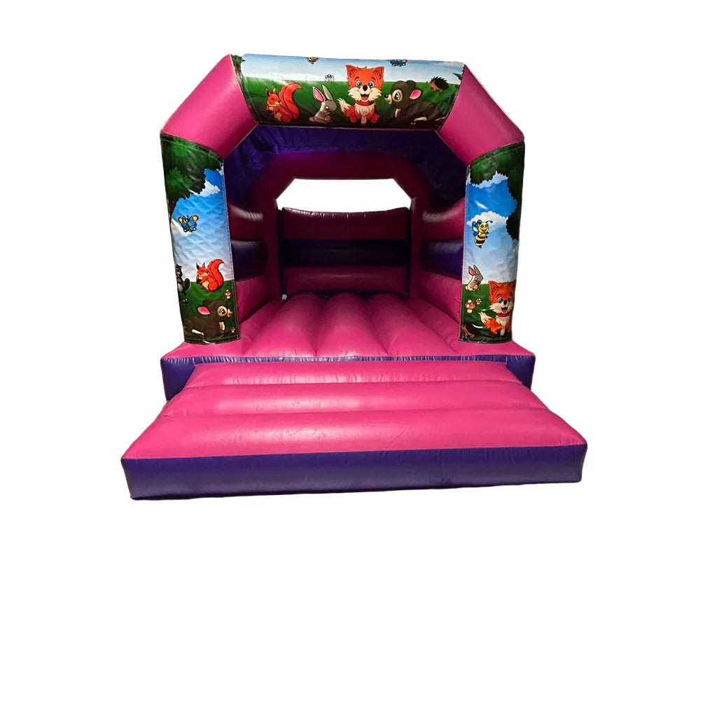 Woodland Themed Bouncy Castle Pink & Purple