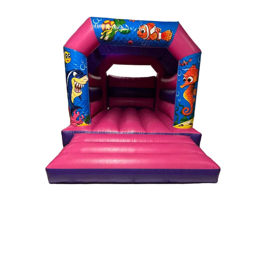 Pink & Purple Bouncy Castle Under The Sea Themed