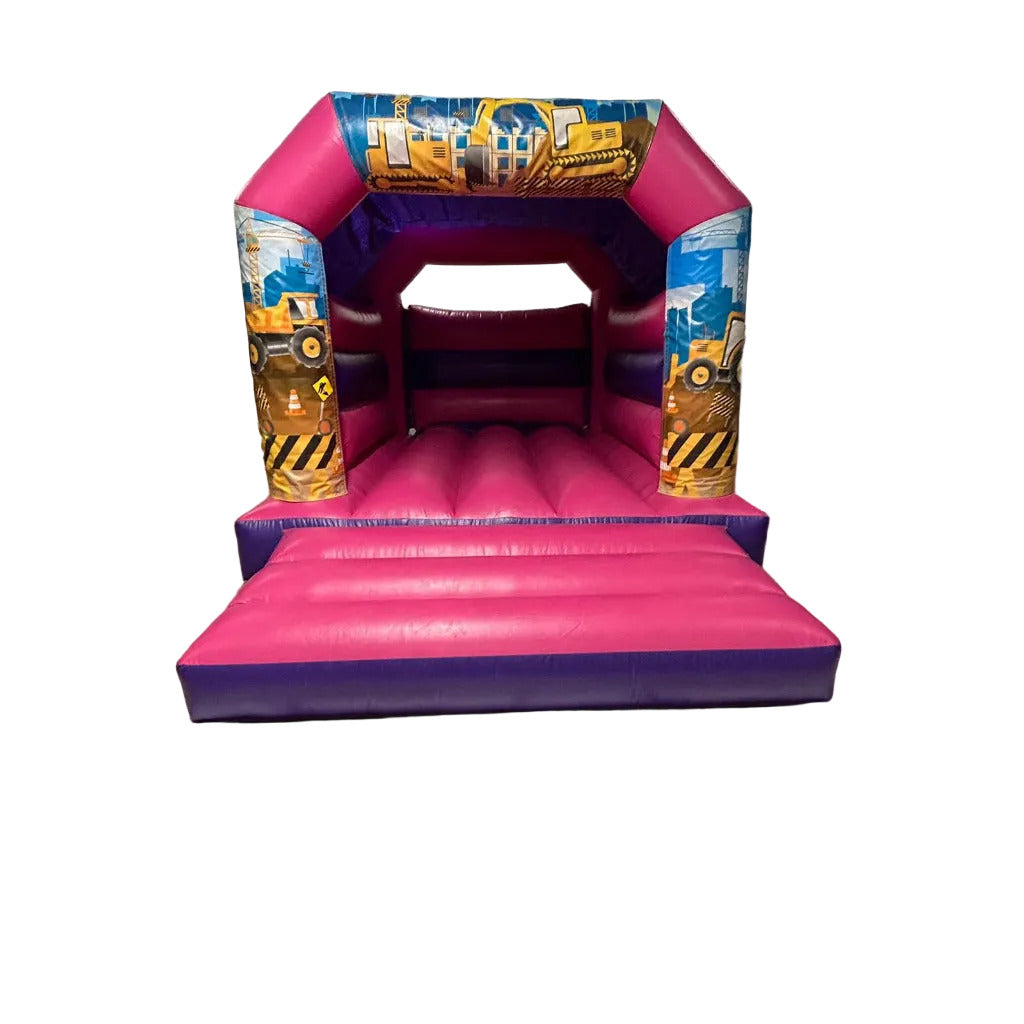 Construction Bouncy Castle Pink & Purple