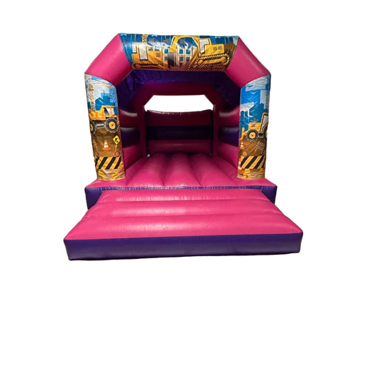 Construction Bouncy Castle Pink & Purple