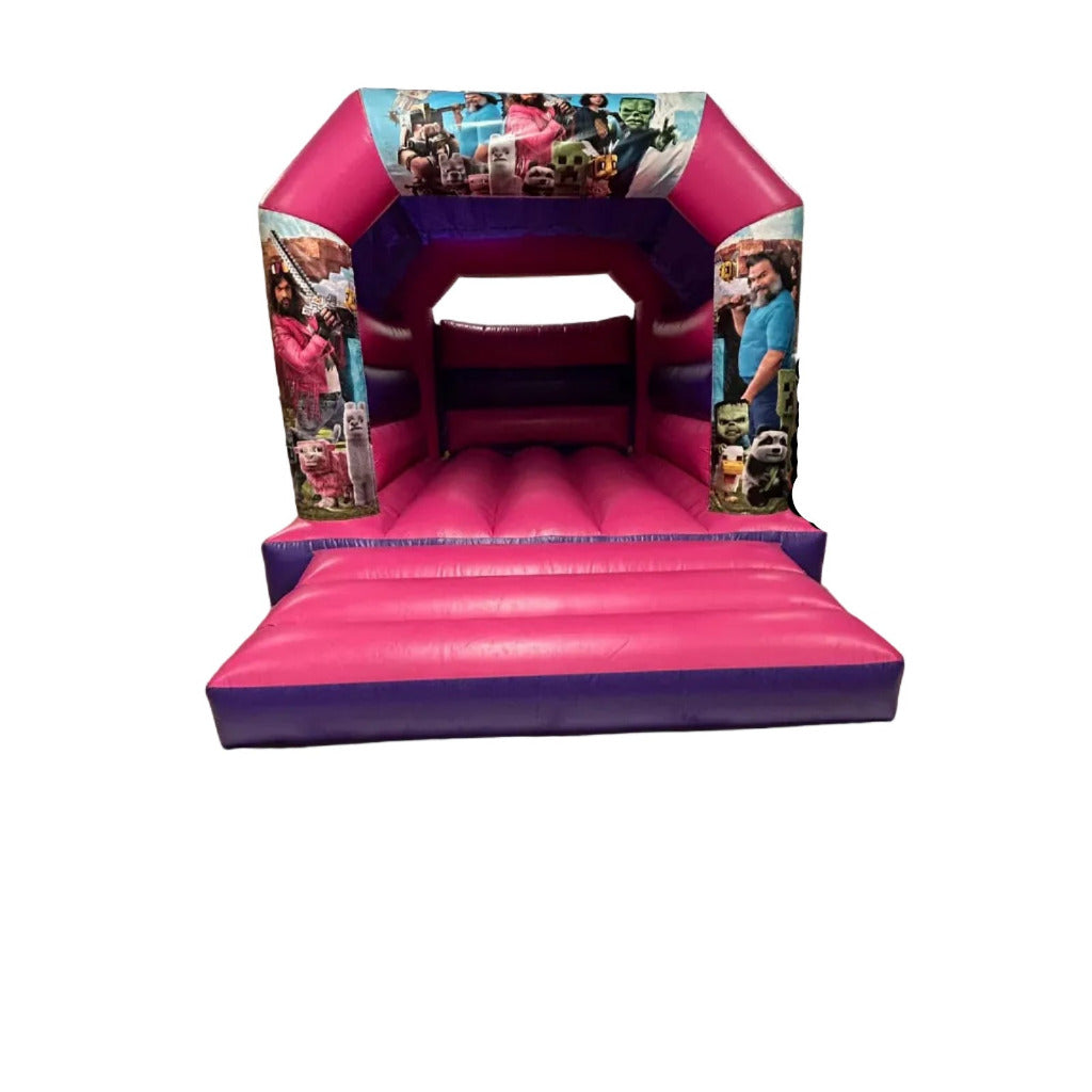 Minecraft Movie Bouncy Castle Pink & Purple