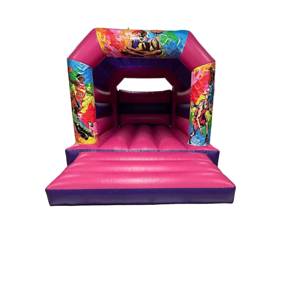 Basketball Pink & Purple Bouncy Castle