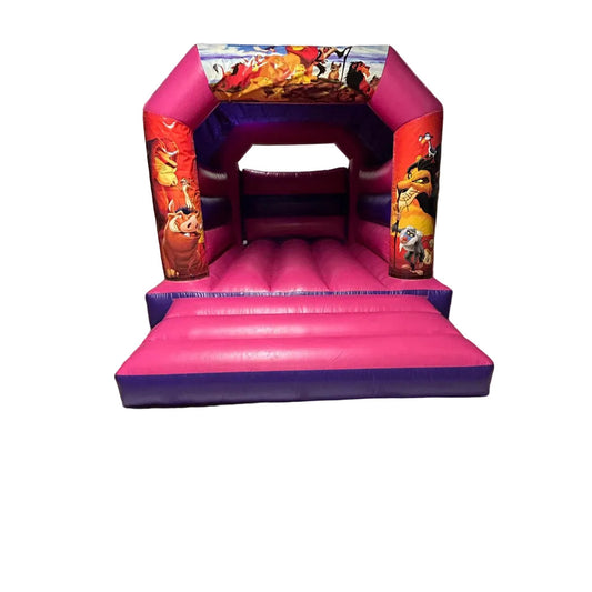 Jungle 3 Lion King Bouncy Castle Pink & Purple