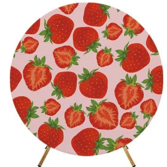 6ft Round Strawberry Backdrop Hoop