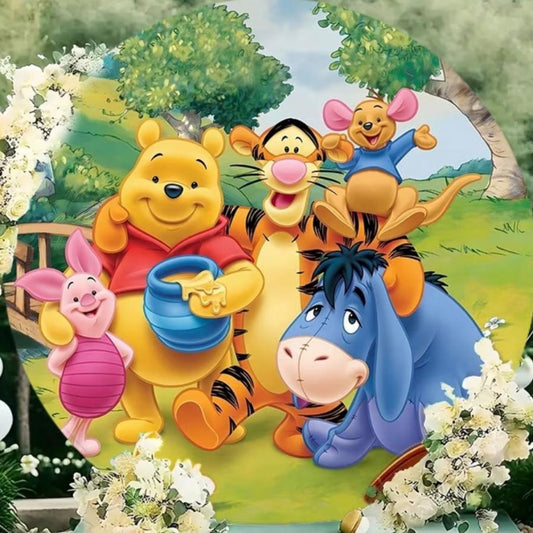 6ft Round Winnie The Pooh Backdrop Hoop