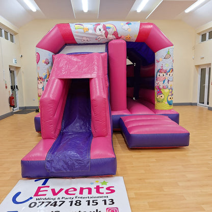 Party Time Unicorn Pink & Purple Bounce 'n' Slide