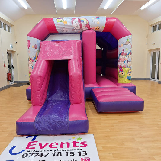 Party Time Unicorn Pink & Purple Bounce 'n' Slide