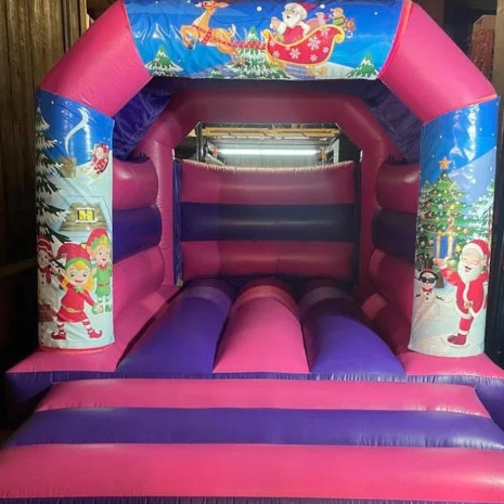 Christmas Bouncy Castle Pink & Purple