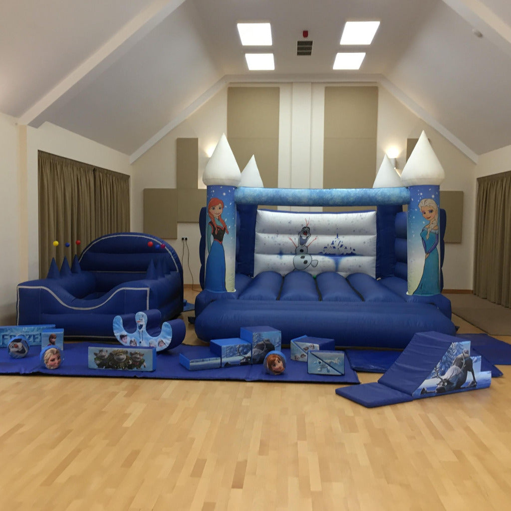 Ice Themed Bouncy Castle, Ball Pool & Soft Play Package (Plus Slide & Rocker)