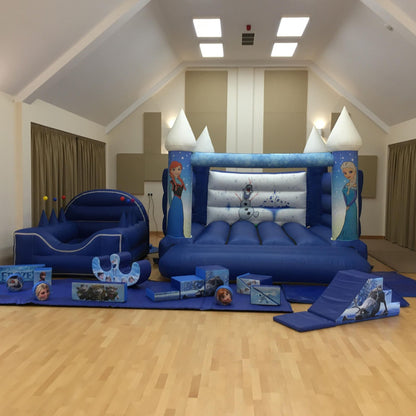 Ice Themed Bouncy Castle, Ball Pool & Soft Play Package (Plus Slide & Rocker)