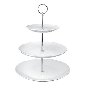 Three Tiered, White Porcelain Cake Stands