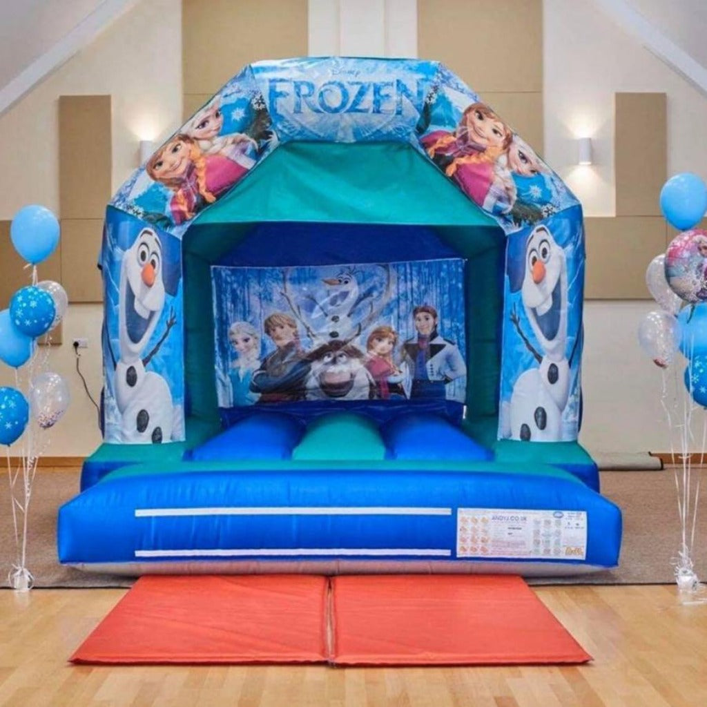 Ice Themed Bouncy Castle Blue & Green