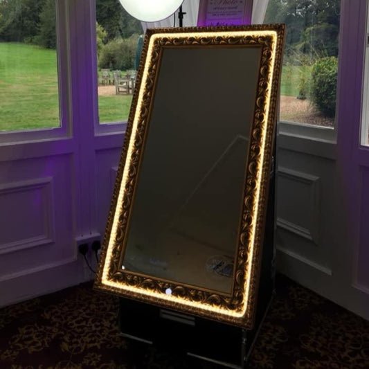 Pink Silk Flower Wall & Magic Mirror Photo Booth Package