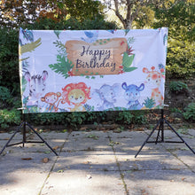 Load image into Gallery viewer, Jungle Happy Birthday Backdrop Banner
