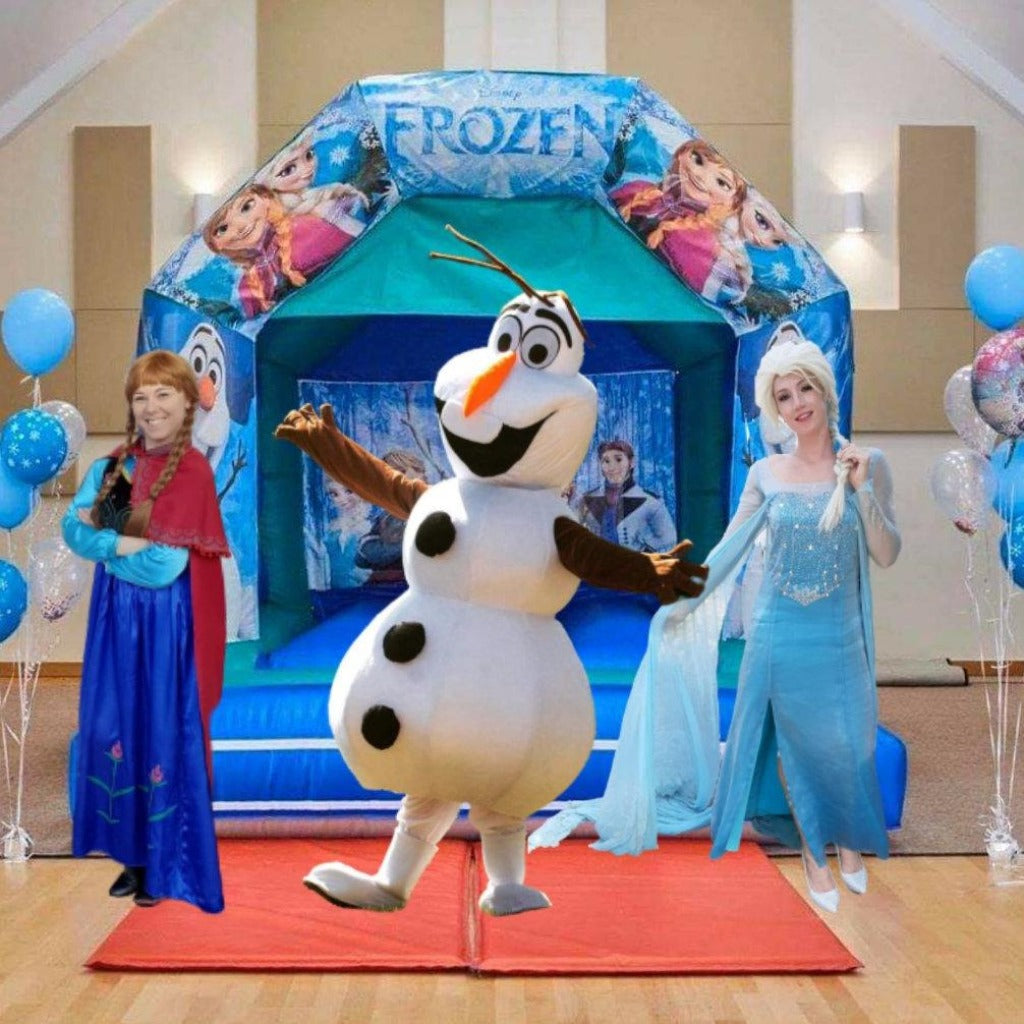Ice Themed Bouncy Castle Blue & Green