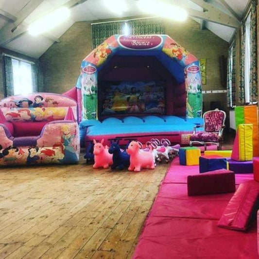 Princess Bounce 'n' Slide, Ball Pool, Soft Play, 3x Animal Hoppers, 3x Didi Carts & 3x Walk ‘n’ Ride Package