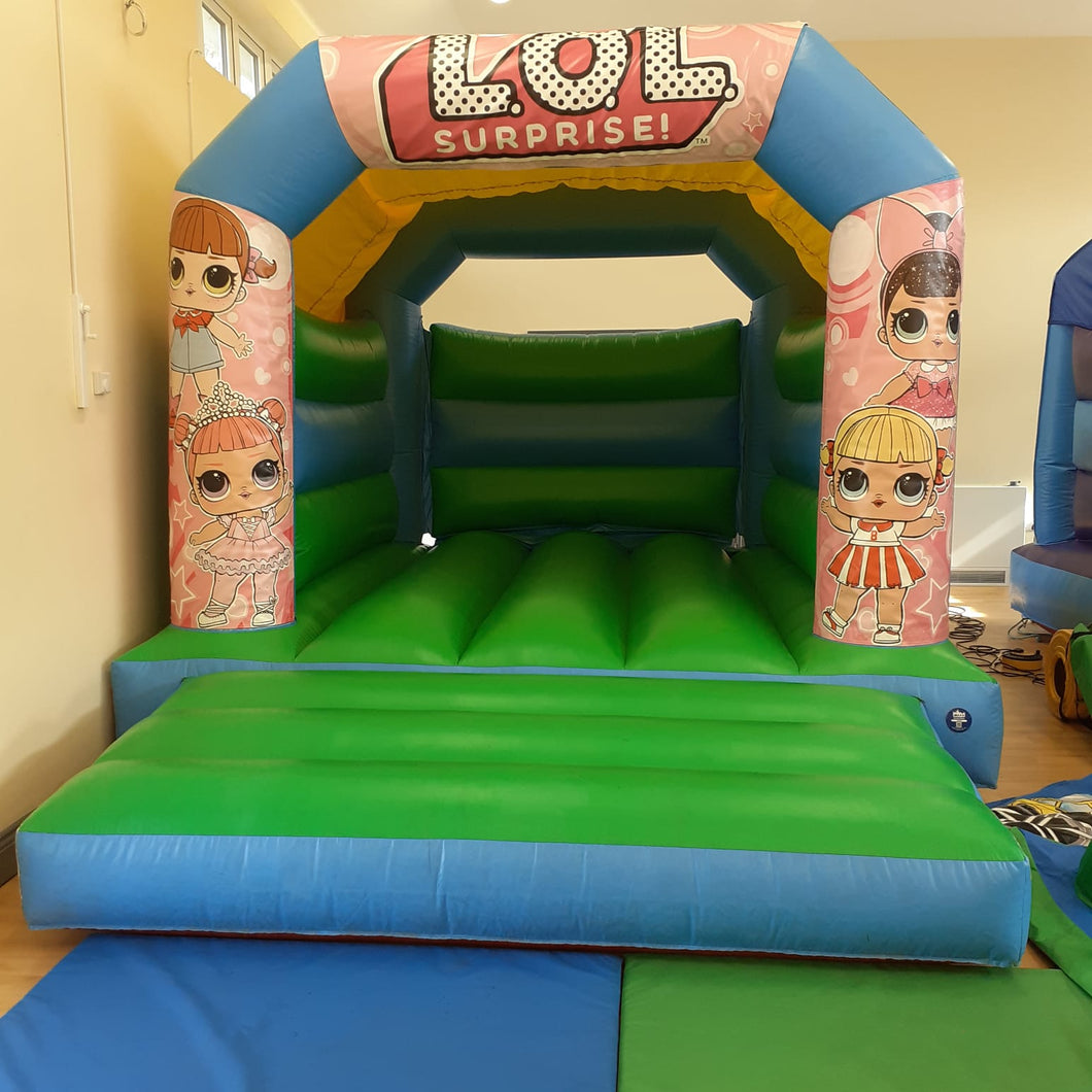 Doll Themed Bouncy Castle Blue & Green