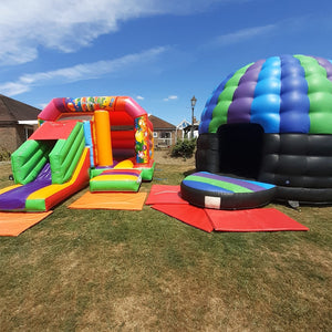 1 x Bounce 'n' Slide & 1 x Disco Dome Bouncy Castle Package