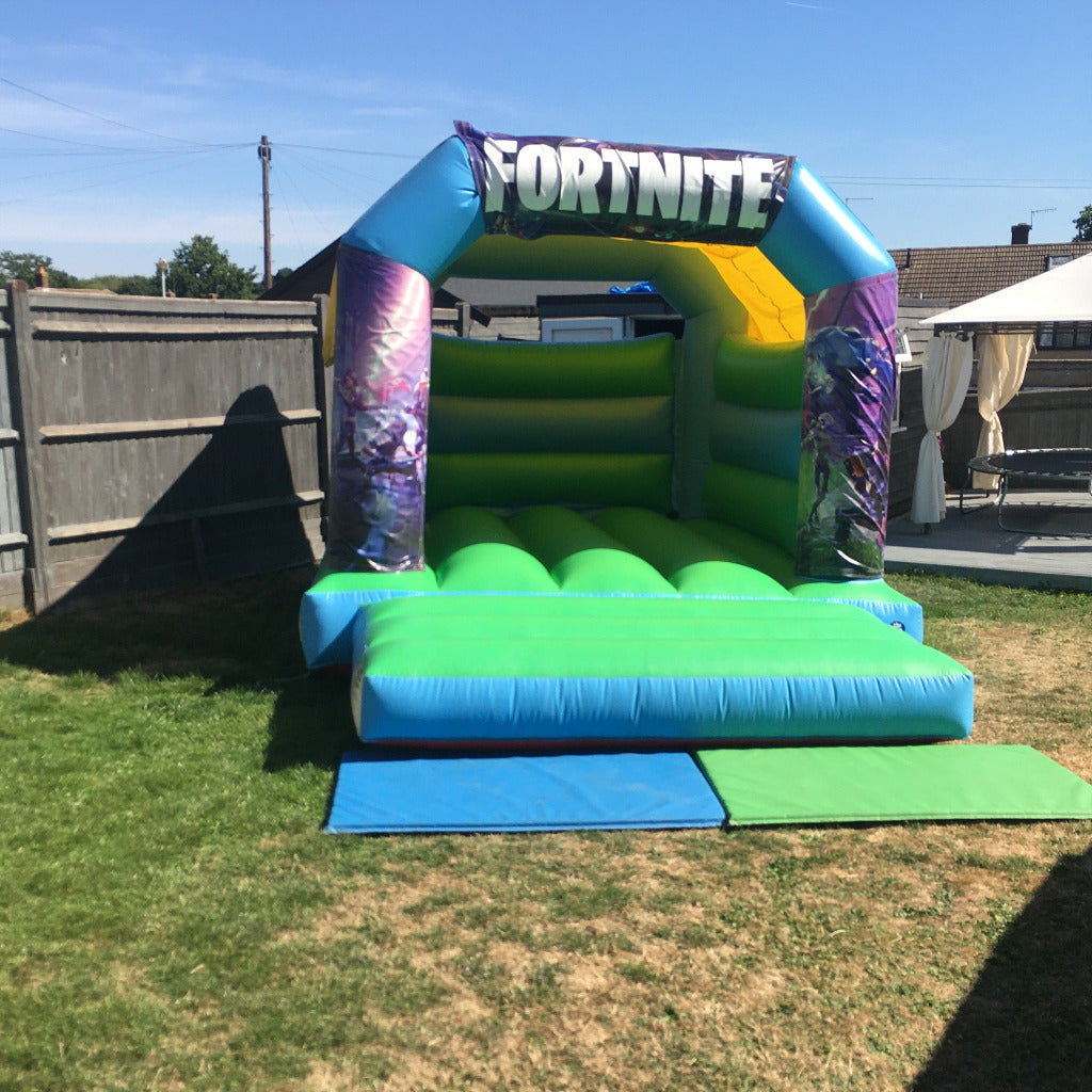 Game Themed Bouncy Castle Blue & Green