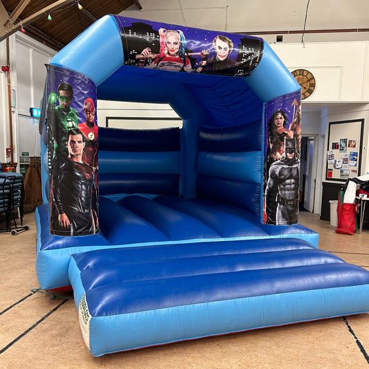 Superhero Bouncy Castle Blue & Blue