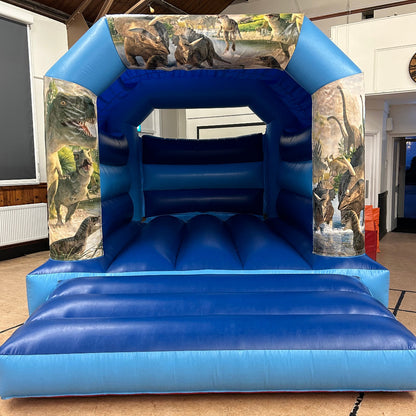 Dinosaur Bouncy Castle Blue & Blue
