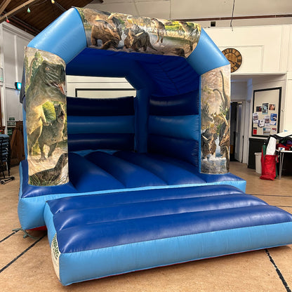 Dinosaur Bouncy Castle Blue & Blue