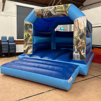 Dinosaur Bouncy Castle Blue & Blue