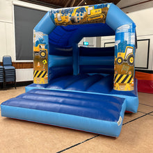 Load image into Gallery viewer, Construction Bouncy Castle Blue &amp; Blue
