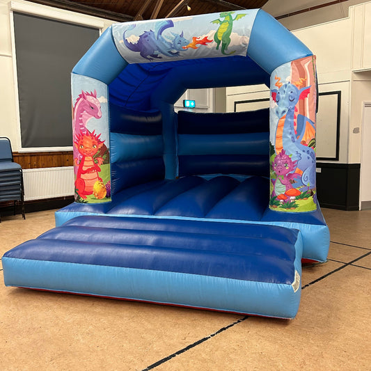 Dragons Bouncy Castle Blue & Blue