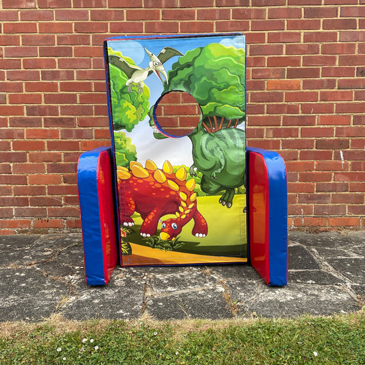 Dinosaur ‘Face in Hole’  Peek a Boo Red & Blue
