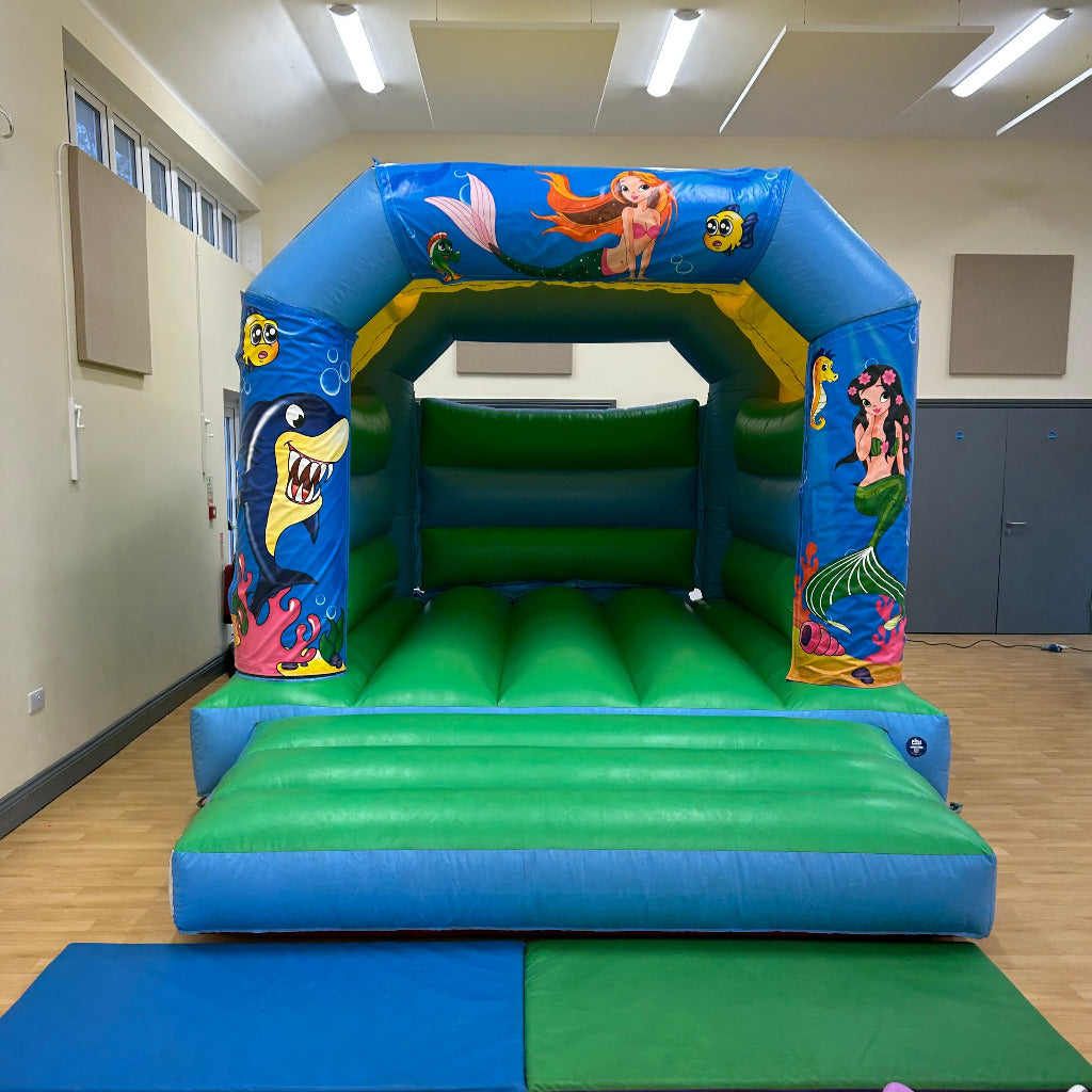 Mermaid Themed Bouncy Castle Blue & Green