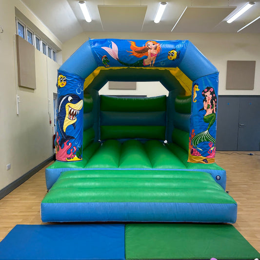 Mermaid Themed Bouncy Castle Blue & Green