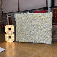 Load image into Gallery viewer, White &amp; Cream Silk Flower Wall
