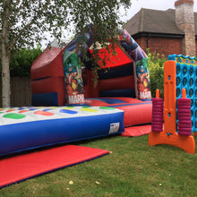 Load image into Gallery viewer, Bouncy Castle Plus Giant Jenga, Mega 4 In A Line &amp; Giant Twister Inflatable Game
