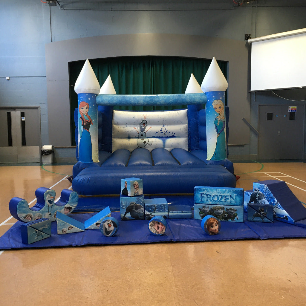 Ice Themed Bouncy Castle, Ball Pool & Soft Play Package (Plus Slide & Rocker)