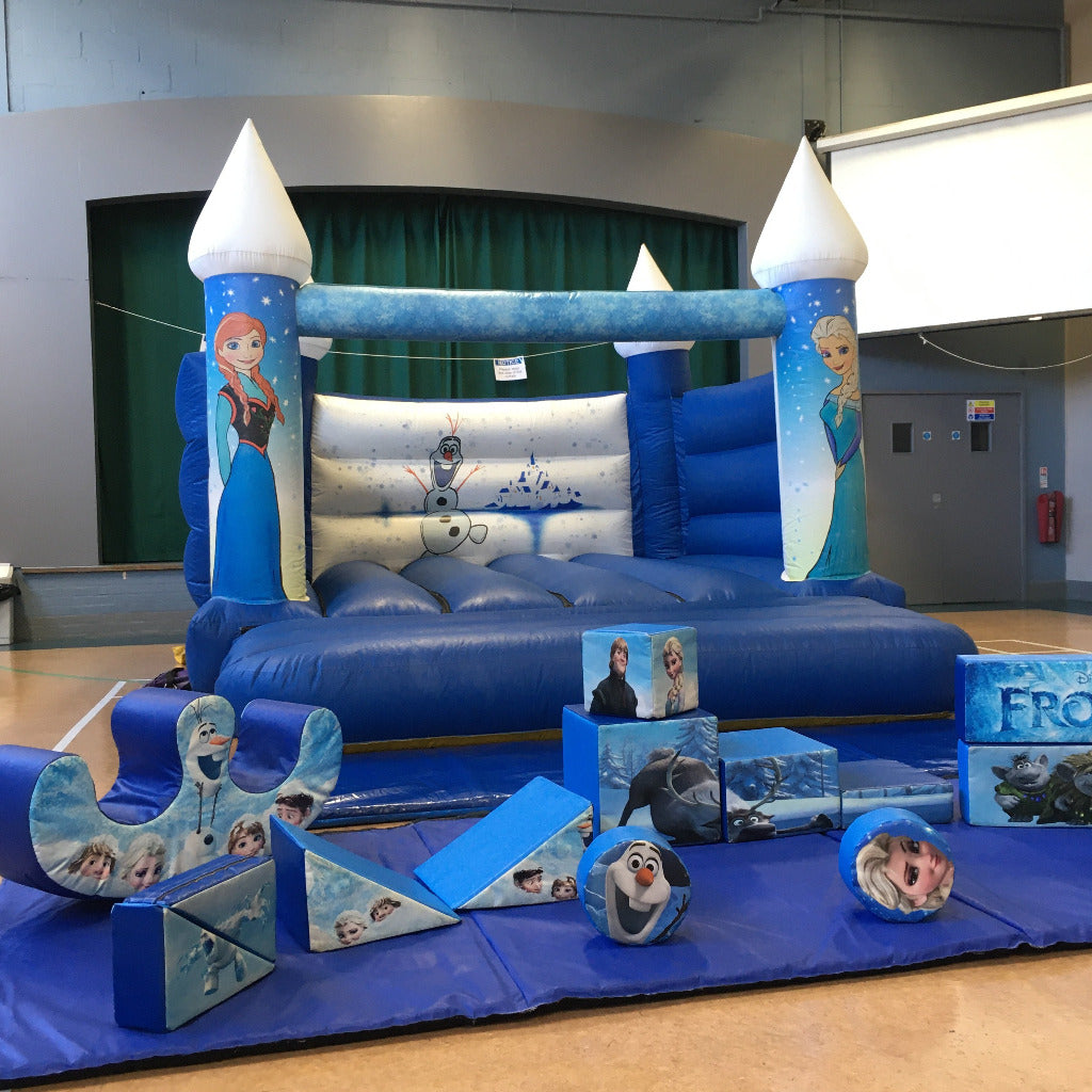 Ice Themed Bouncy Castle, Ball Pool & Soft Play Package (Plus Slide & Rocker)