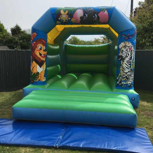 Jungle Bouncy Castle Blue & Green