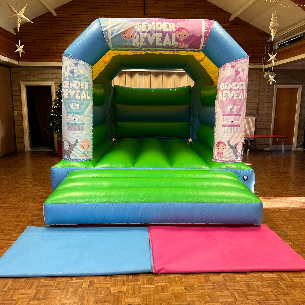Gender Reveal Bouncy Castle Blue & Green