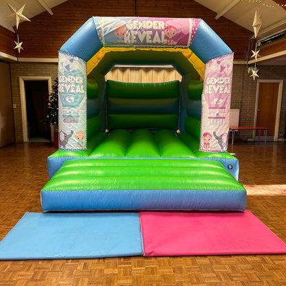 Gender Reveal Bouncy Castle Blue & Green